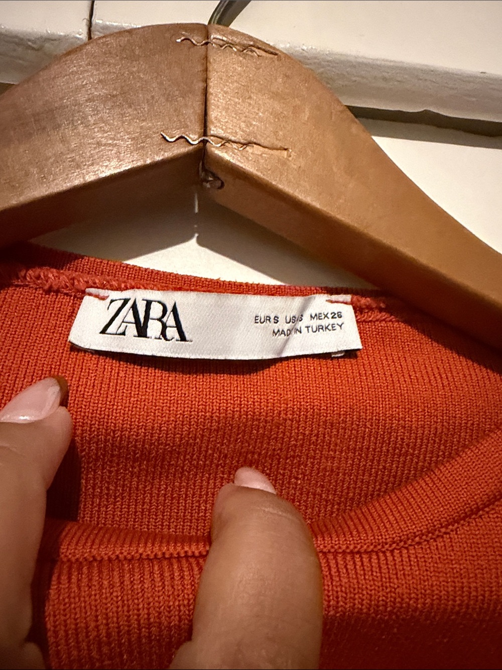 Zara Rust Long Sleeve Cropped Ruched Top - Picture 2 of 7